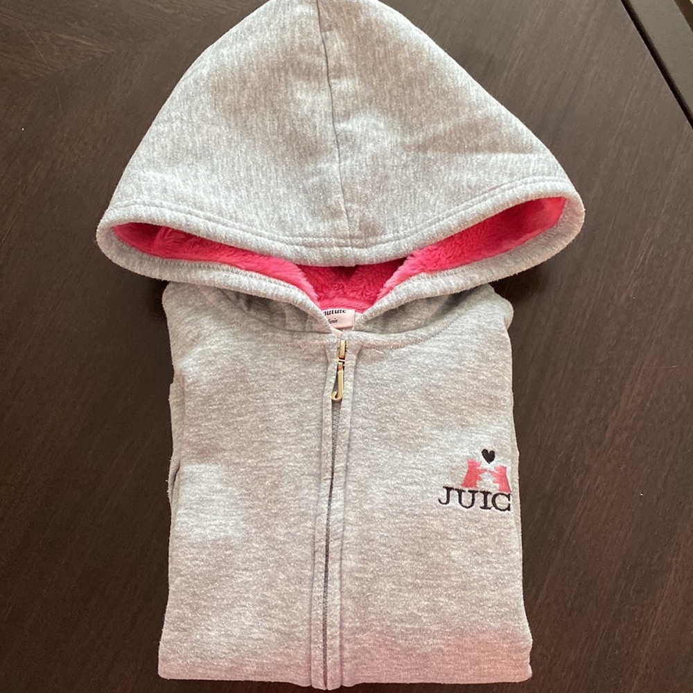Juicy Couture Faux Fur Hoodie Sz M 8/10Y - Picture 3 of 14